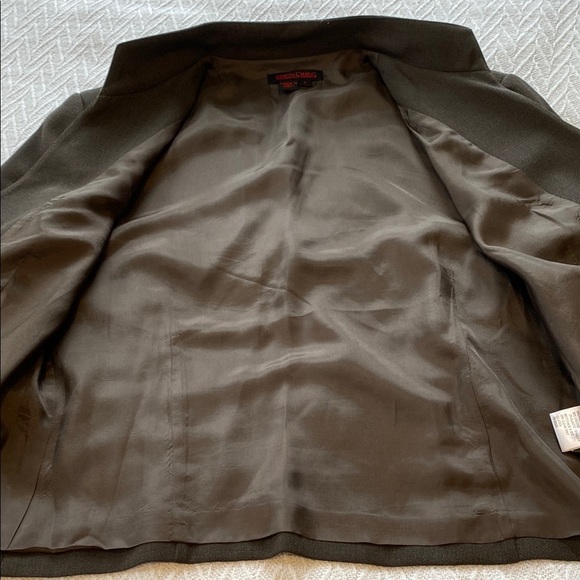 Simon Chang Women's Brown Suit Blazer and Wide Leg Trouser Dress Pant Minimalist - Picture 11 of 16